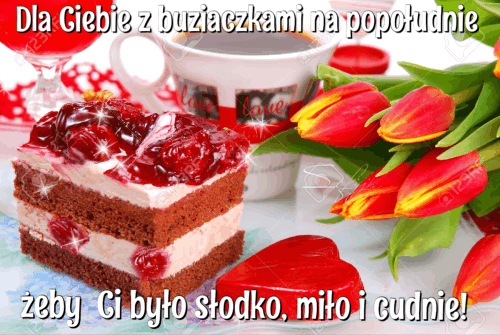 Dla Ciebie ciastko tulipany kawa na popołudnie